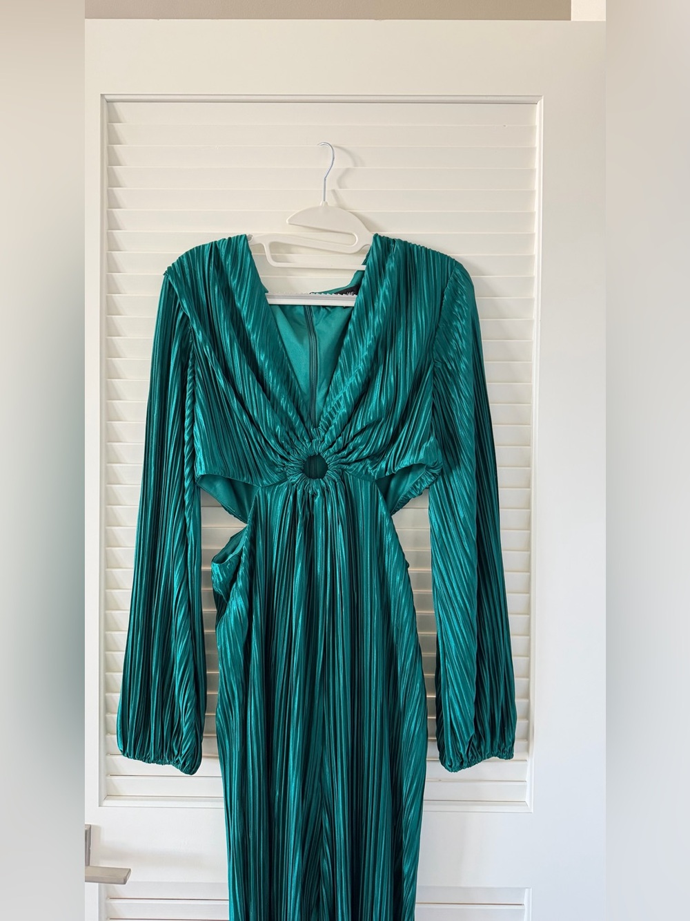 Emerald Green Pleated Cutout Jumpsuit